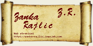 Žanka Rajlić vizit kartica
